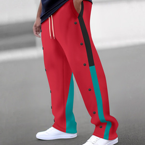 Pantaloni da Basket Primaverili RUIQUWIN da <span class=keywords><strong>Uomo</strong></span> con Patchwork e Bottoni, <span class=keywords><strong>Taglie</strong></span> <span class=keywords><strong>Forti</strong></span>, Gamba Dritta, Pantaloni da Jogging con Tasche, Pantaloni Sportivi Casual - Product Image 3