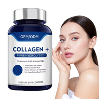 Capsules de collagène marin 5000mg, blanchiment de la peau, éclaircissement, raffermissement, acide hyaluronique, vitamine CE, antioxydant, halal, étiquette privée