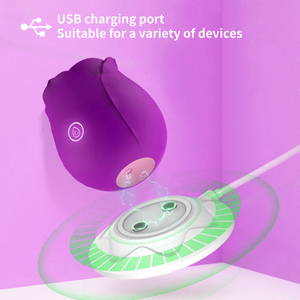 Silicone ABS Material <strong>Small</strong> Trumpet Flower Vibrator with 7 Freq Suction USB Mag Charging Waterproof Rose Vibrator Sexy Toys - Product Image 3