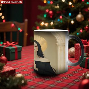 Heat Activated Magic Mug Frosted Black 11oz <b>Ceramic</b> <b>Cup</b> With 2D Flat Painting Design - Product Image 1
