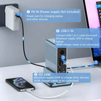 15 in 1 USB-C Docking Station Dual untuk 2.1 4K DP 10Gbps USB-C Hub RJ45 Stand Windows/MacOS 55W PD Stok Tersedia