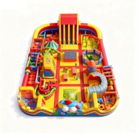 Parque de Obstáculos Inflable Comercial, Gran Parque de Diversiones Inflable de PVC, Ciudad de Diversión Inflable Gigante para Niños, Juegos en Equipo, Eventos y Fiestas