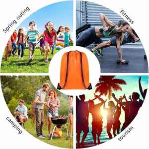 Diy Clothes Shoes Machine Washable <b>Backpack</b> With Id Card Slot Women Men Black Drawstring Bags for Football - Product Image 6