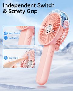 Portable Misting <b>Fan</b> 180 Foldable <b>Handheld</b> Personal <b>Fan</b> with Mist Spray 30ml Water Tank USB Rechargeable <b>Handheld</b> <b>Fan</b> - Product Image 5