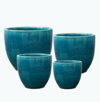 Kit de pot de fleurs en céramique, pot en terre cuite verni pour jardin extérieur, pot en argile pour plantes, pour la plantation