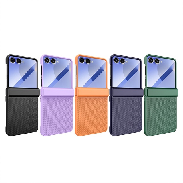 Phone Case for Samsung Galaxy Z Flip 8/7/6 Check Pattern Ultra-thin All Inclusive Protection Screen Film Shockproof  Back Cover
