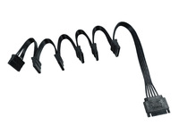 Câble d'extension et répartiteur SATA pour disque dur, 15 broches vers 6 ports, en cuivre sans oxygène, pour alimentation transfrontalière