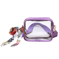 Bolso cruzado transparente de estadio de PVC de moda colorida de gran oferta
