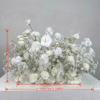 DKB Factory Vente en gros de fleurs artificielles blanches pour allée de mariage, décoration de 100 cm, fleurs pour allée, décoration de table de mariage