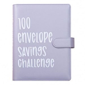 Libro de Desafío de Ahorro de 100 Sobres, Carpeta de Presupuesto de Cuero PU con Espiral A5, Cuaderno Planificador para Ahorrar Dinero - Product Image 3