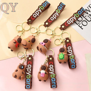 QY Capybara Keychain Kawaii Cartoon Animal 3D PVC Silicone Pendant Bag Charm <b>Car</b> <b>Key</b> <b>Ring</b> Gift for Kids Women - Product Image 5