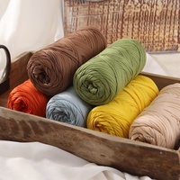 Benang Kain PU 200g Lebar 2cm Elastis Tinggi Lembut Poliester Benang Rajut Tebal untuk Tas Buatan Tangan, Sepatu, Bantal, Makrame, Rajutan