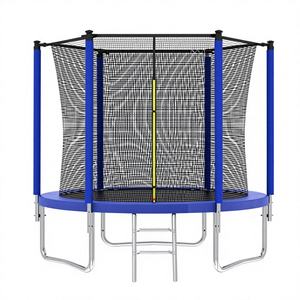 Familienfreundliches 8FT Blaues Trampolin Klassisches Trampolin mit Basketball-Backboard und Leiter für Kinder und Erwachsene Garten-Spielgerät - Product Image 1
