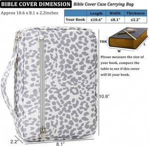 Étui de protection pour Bible gratuit pour femmes et filles, étui de transport pour livre de la Bible, sac d'église léopard, sac de protection pour Bible avec - Product Image 5