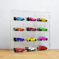 Vitrine en acrylique compatible avec les voitures Matchbox, en plexiglas, pour 25 véhicules, étagère pour voitures miniatures avec porte