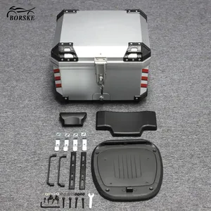 BORSKE Motorcycle Trunk Tail Box Scooter Top Case Moto Universal Scooter ABS Plastic Top Box
