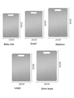 Planche à découper double face en acier inoxydable 304 de qualité alimentaire 39x28cm Écologique et compatible lave-vaisselle