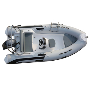 Bote Neumático RIB-430C Blanco de PVC con Tubo Multicámara y Casco de Fibra de Vidrio para Pesca Marina - Product Image 3