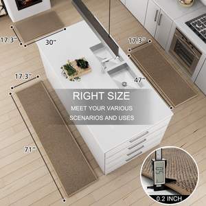 Alfombra de cocina de 71x17.3 pulgadas, antideslizante, absorbente, resistente al aceite, lavable, rectangular, para la zona del fregadero y la estufa. - Product Image 1