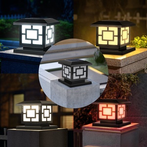 CANMEIJIA Lampada <span class=keywords><strong>Solare</strong></span> a Colonna 001 Nera 20cm con Motivo Centrale, Luce Variabile a Quattro Colori, Telecomando e Timer, Lampada <span class=keywords><strong>LED</strong></span> da Giardino - Product Image 6