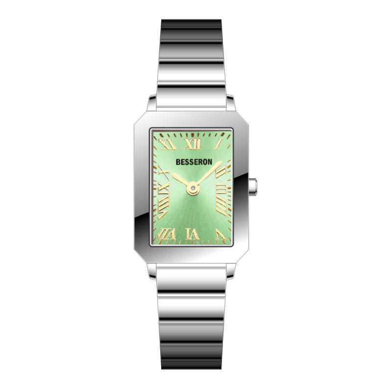 Green sunburst dial lady watch