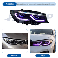 Phares HETOP G20 2020-2022 – Amélioration personnalisée spéciale – Lentilles quatre couleurs, quatre feux de proche, huit feux de lointain, DRL LED uniques – Plug and Play pour BMW