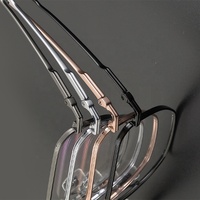 Monture de lunettes de luxe en titane pur ultra-légère de style rétro pour homme, avec étui anti-reflet, haut de gamme