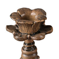Chandelier antique multicouche en relief en forme de lotus, support de bougie LED en métal texturé pour bureau, style tibétain, pour table d'autel religieuse