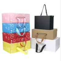 Boîte à chaussures noire en carton ondulé personnalisée pour adultes et enfants Emballage de chaussettes Boîte d'expédition de vêtements avec couvercle
