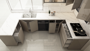 Évier de cuisine moderne et élégant avec motif marbre, design pratique en acier inoxydable, personnalisé pour la rénovation de la cuisine à domicile - Product Image 6