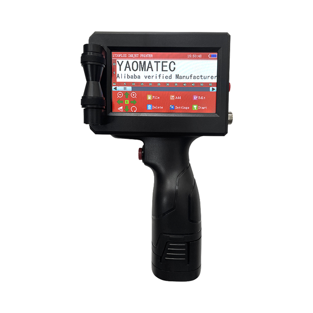 YAOMATEC 12.7mm Handheld Inkjet Printer Large Format Printer for Expiry Date Image Text Coding Machines Smart logo Printer