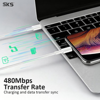Câble de charge rapide USB C vers 8 broches 3A 480 Mbps avec coque ABS pour smartphones et tablettes