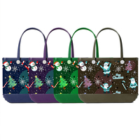 Sac fourre-tout en EVA à motif personnalisé sur le thème de Noël, lavable, grande capacité, sac de plage en EVA