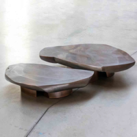 Table basse en bois massif 2025, art de salon minimaliste moderne personnalisé, design unique, meubles de maison irréguliers
