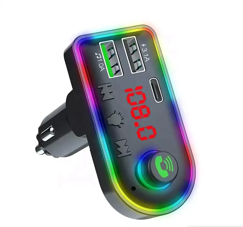 Hot new F8 3.1a dual USB Car Charger BT5.0 fm transmitter for car Wireless Handsfree Audio Receiver Car MP3 Player