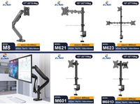 Support double moniteur Zeno – Support de bureau élégant pour deux écrans 17-32 pouces – Bras réglable pour plusieurs écrans d'ordinateur