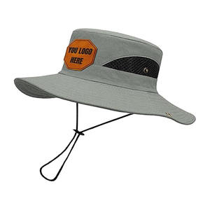 Chapeau de pêche à large bord unisexe personnalisé HKZB pour l'extérieur, pliable avec cordon de serrage, résistant à l'eau et à séchage rapide - Product Image 1