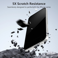 Protection d'écran en verre trempé anti-espion 9H et protection d'objectif d'appareil photo 2-en-1 de luxe pour iPhone 17 18 Pro Max Air
