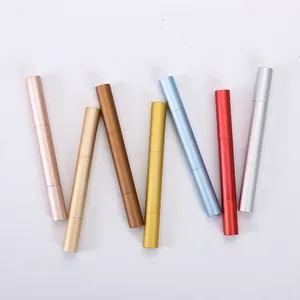 Cosmetic Pen 2ml Empty Aluminum Cosmetic Twist Teeth Whitening Cuticle Oil Pen With Brush