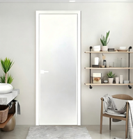 Styles personnalisables disponibles, portes de toilettes chinoises en aluminium imperméables pour l'intérieur, avec double vitrage givré trempé