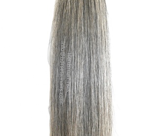 Extensión de cola de caballo falso, bucle Natural, gris medio, 70-75CM, doble espesor, con pelos de caballo Real, en venta - Product Image 1