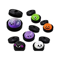 Boîte Mystère de Jouets Squishy Halloween – 6 Pièces Scintillantes Anti-Stress en Forme de Dumpling – Boîte de Présentation – À partir de 14 Ans