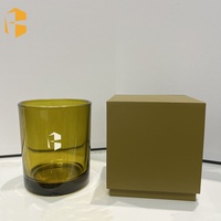 FUBEI LIVING Unique Deluxe 10oz Private Label Contenant en verre noir mat coloré Bougeoirs en verre de luxe pour mariage