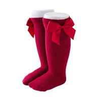 AQOKKA Chaussettes longues montantes pour bébé 3-5 ans, en tricot polyester, avec nœud, pour garçons et filles, épaisseur standard, détection par aiguille