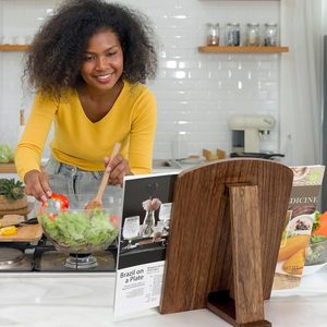 Support de livre de cuisine en bois réglable de luxe pour comptoir de cuisine, support de livre de <span class=keywords><strong>recettes</strong></span> pour la décoration du comptoir de cuisine - Product Image 2