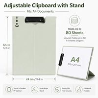 Portapapeles A4 Independiente Plegable para Escritorio con Hebillas Ajustables, Clip Metálico y Carpeta de Plástico para Documentos de Negocios