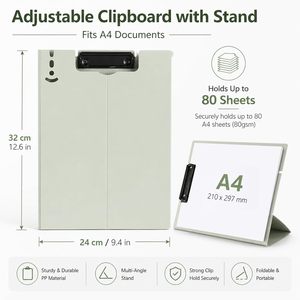 Portapapeles A4 Independiente Plegable <span class=keywords><strong>para</strong></span> Escritorio con Hebillas Ajustables, Clip Metálico y Carpeta de Plástico <span class=keywords><strong>para</strong></span> Documentos de Negocios - Product Image 2