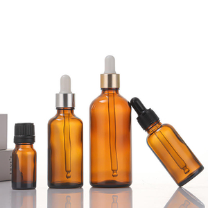 Frasco de Vidrio Ámbar para Cosméticos, 5ml y 100ml, con Gotero de Aluminio y Serigrafía, para Perfume, Aceite Esencial, Aceite para Barba, Crema Facial - Product Image 2