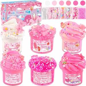 Surtido de Slime de Mantequilla Batida con Frascos de Cristal Nube y Adornos Bonitos, Juguete Sorpresa de Cumpleaños para Manualidades de Niñas - Product Image 1