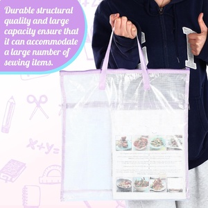 Bolsas de Proyecto de Costura de PVC de 16x16 Pulgadas con Asa, Almacenamiento de Manualidades para Acolchadores, Tejedores, Hilos de Coser, Agujas de Bordar, Bolsa de Proyecto Transparente - Product Image 5